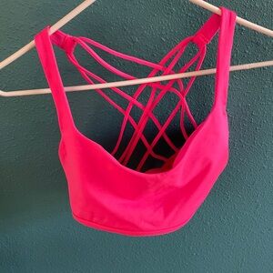 Lululemon Pink Strappy Sports Bra Intimates
